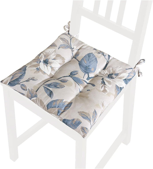 Set 4 Cuscini Sedia Casa Shabby Chic Morbidi Imbottiti Ovatta Universali Coprisedie Cotone Lavabili