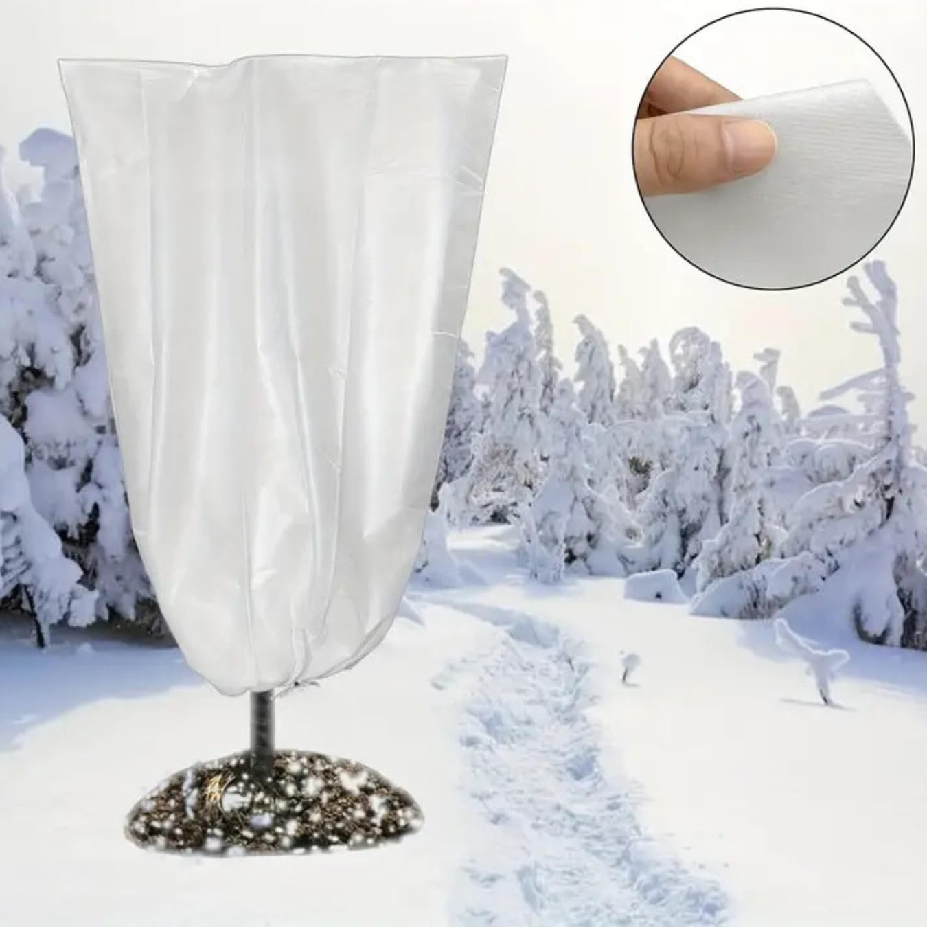 Cappuccio Protezione Piante Inverno 3 Pezzi da 1,5x1,8 m, Telo Antigelo per Piante in Tessuto non Tessuto, Copertura Piante Inverno 30g/m2