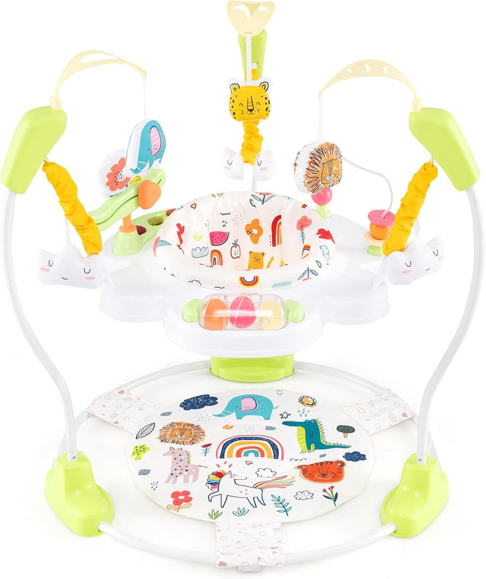 Jumperoo per Bambini, Centro attività Saltella con Altezza Regolabile, Gioco Saltellante con Sedile Girevole a 360°, Saltarello per Neonati con Luci e Suoni per Bambini 6+ Mesi (Giallo)
