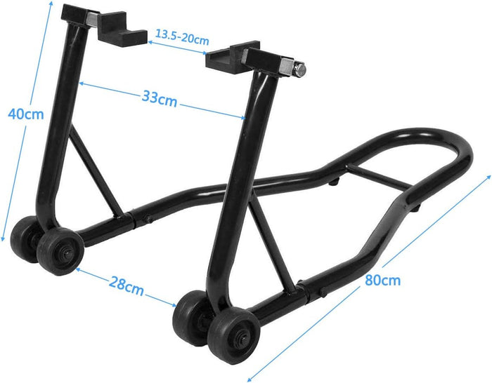 Cavalletto per Moto, Cavalletto Posteriore Moto Universale, Regolabile in Larghezza(nero)