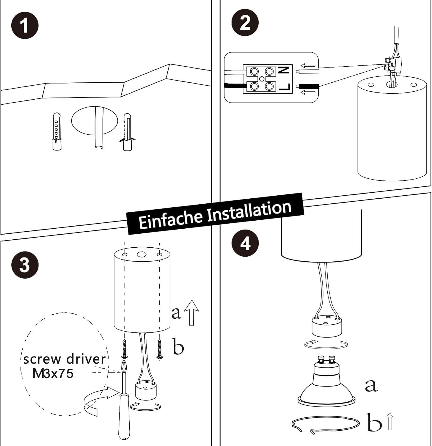 ZMH Lampada da soffitto faretto moderno GU10 bianco per cucina soggiorno