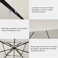 Tetto di Ricambio per Gazebo da Giardino Copertura di Ricambio Gazebo 3 x 3 m (Beige)