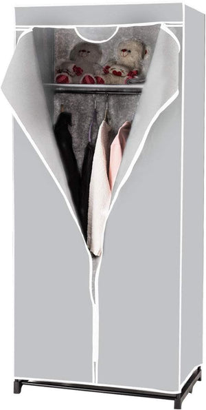 Armadio in Tessuto Armadio Cabina Pieghevole con Asta Appendiabiti, Vari Colori Disponibili, 75 x 50 x 170cm (Grigio)