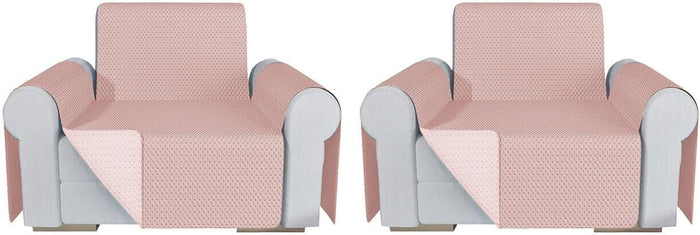 Coppia Set 2 Pezzi Copripoltrona Universale Fodera Double Face Elegante Rosa