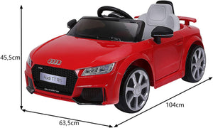 Audi 12V Auto Elettrica per Bambini, Macchina Elettrica con Velocità 2,5-5 km/ora, con Telecomando USB MP3 Luci LED (Rosso)