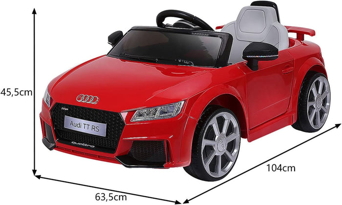 Audi 12V Auto Elettrica per Bambini, Macchina Elettrica con Velocità 2,5-5 km/ora, con Telecomando USB MP3 Luci LED (Rosso)