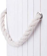 Cesto portabiancheria pieghevole pieghevole con sacco in cotone 80 litri rotondo bambù bianco 13_0001906_3