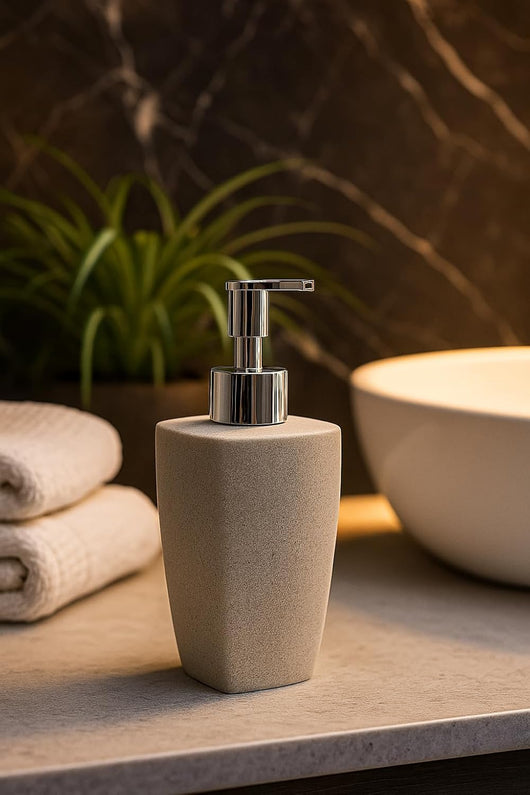 Labor Dispenser Sapone Poliresina Serie Sable - Effetto Pietra Bianca