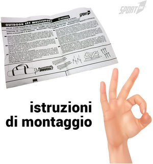 Rete da pallavolo per Giardino Professionale con Pali Alta Altezza Massima 220cm Portatile per Bambini e Adulti