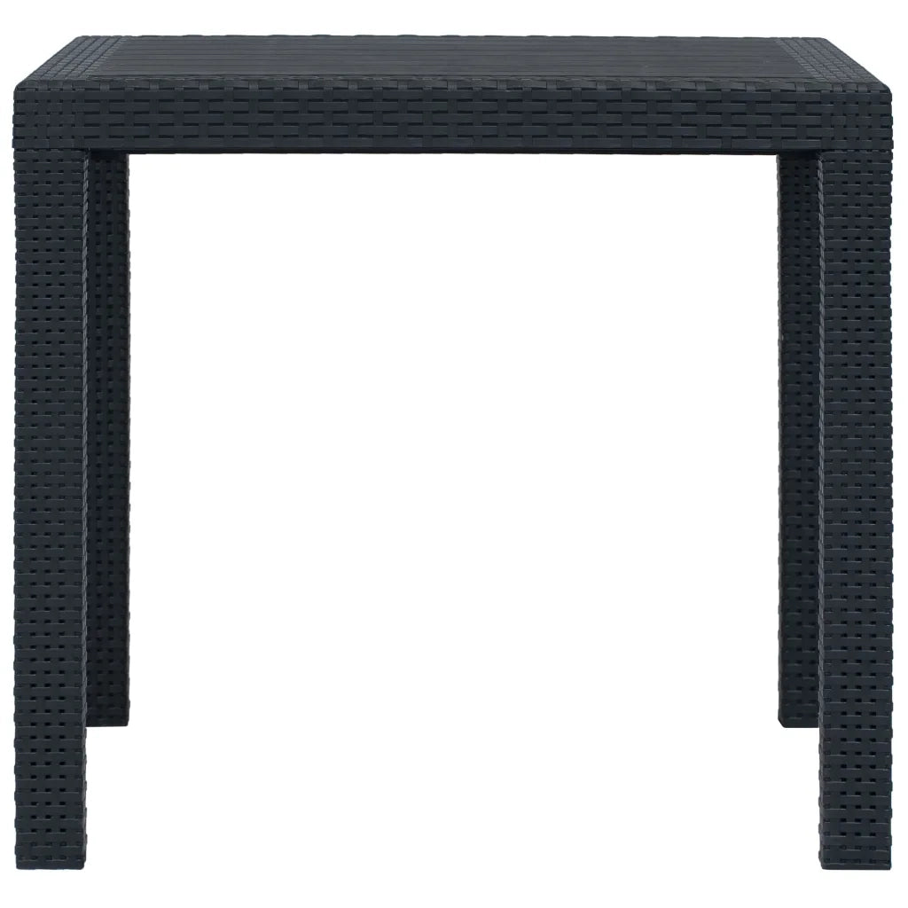 Set Pranzo da Giardino 5 pz in Plastica Antracite Stile Rattan cod mxl 37739