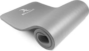 Mat yoga e pilates extra spesso - 1 pollice - blu - schiuma confortevole - cinturino per palestra