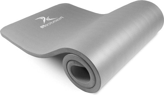 Mat yoga e pilates extra spesso - 1 pollice - blu - schiuma confortevole - cinturino per palestra