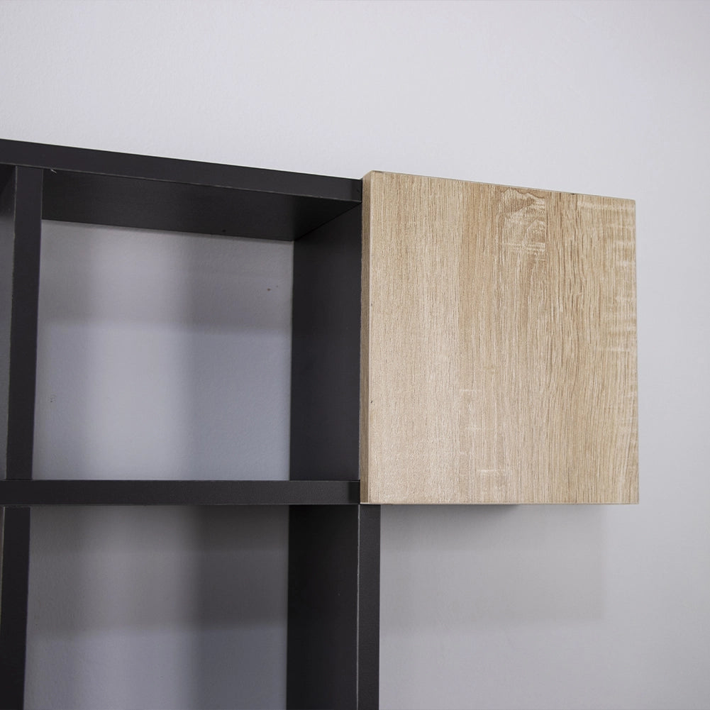 Appendiabiti Attaccapanni Parete Legno 9 Ganci Appendi Abiti cn Mensole Grigio