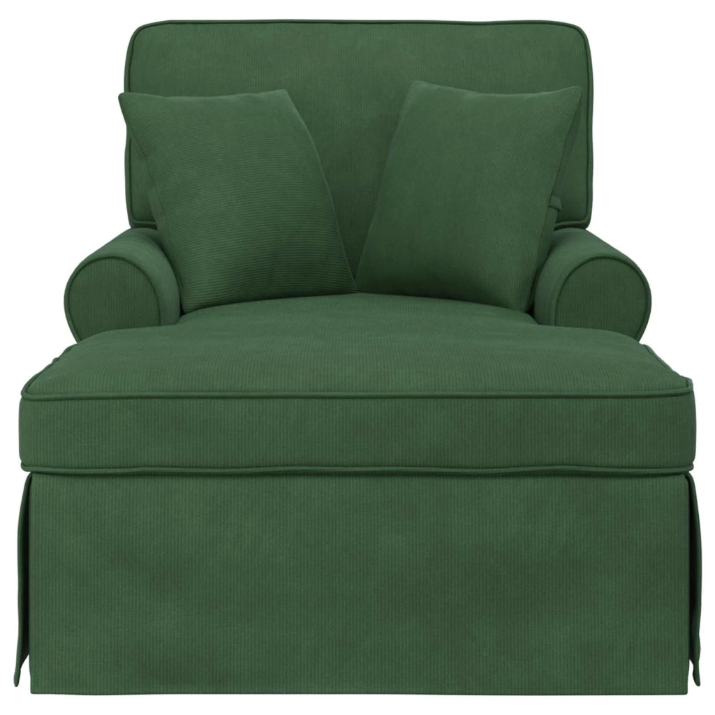 Chaise Longe con Gonna 3 pcs Verde Giungla Tessuto in Cords