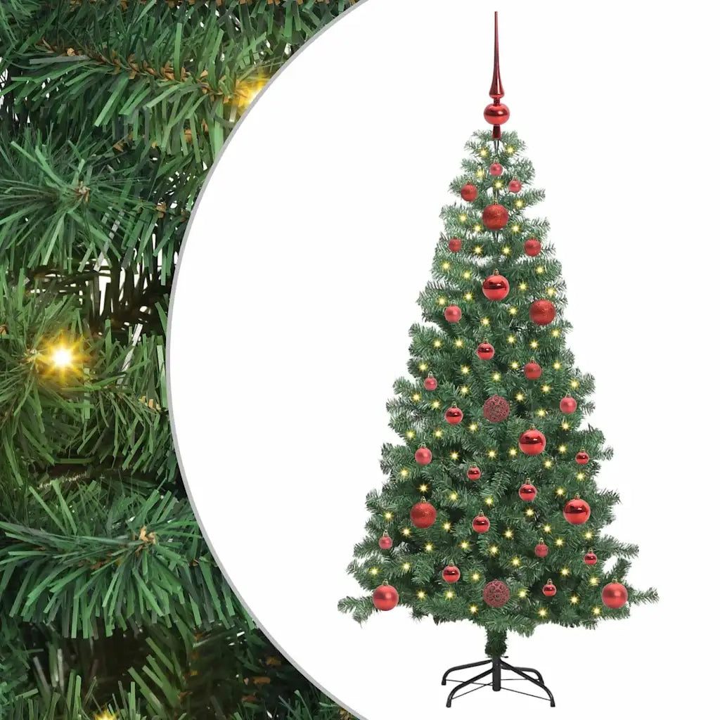 Albero di Natale con 150 LED con supporto Verde 120 cm PVC 3396358
