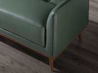 Divano chaise longue sinistro in pelle verde