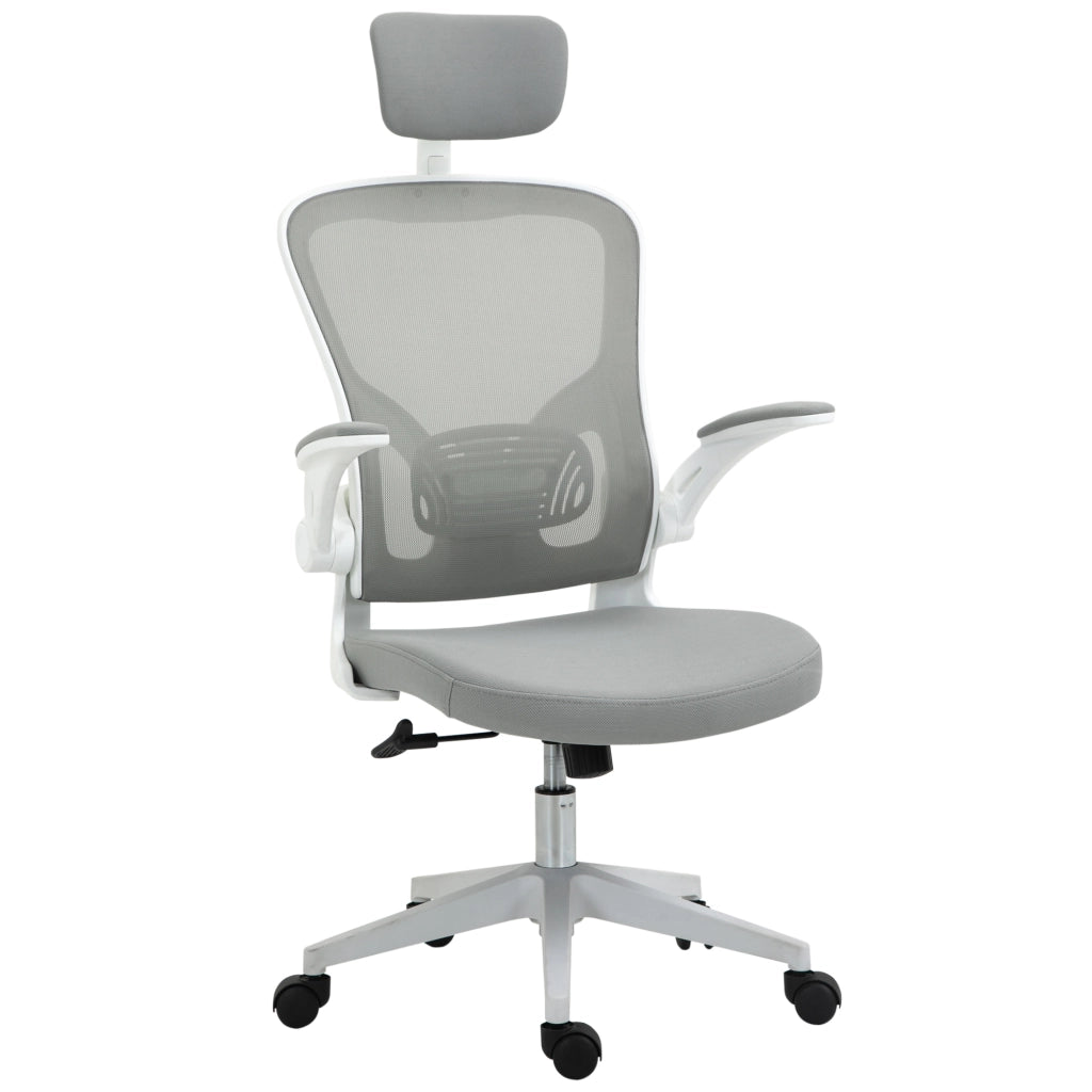 Sedia da ufficio ergonomica con schienale alto e supporto lombare ¨C Minimal ¨C Grigio 65x64x114-122 cm