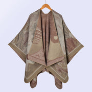 Sciarpa ampia in stile vintage, mantello caldo da donna per campeggio e attivit¨¤ all'aperto.