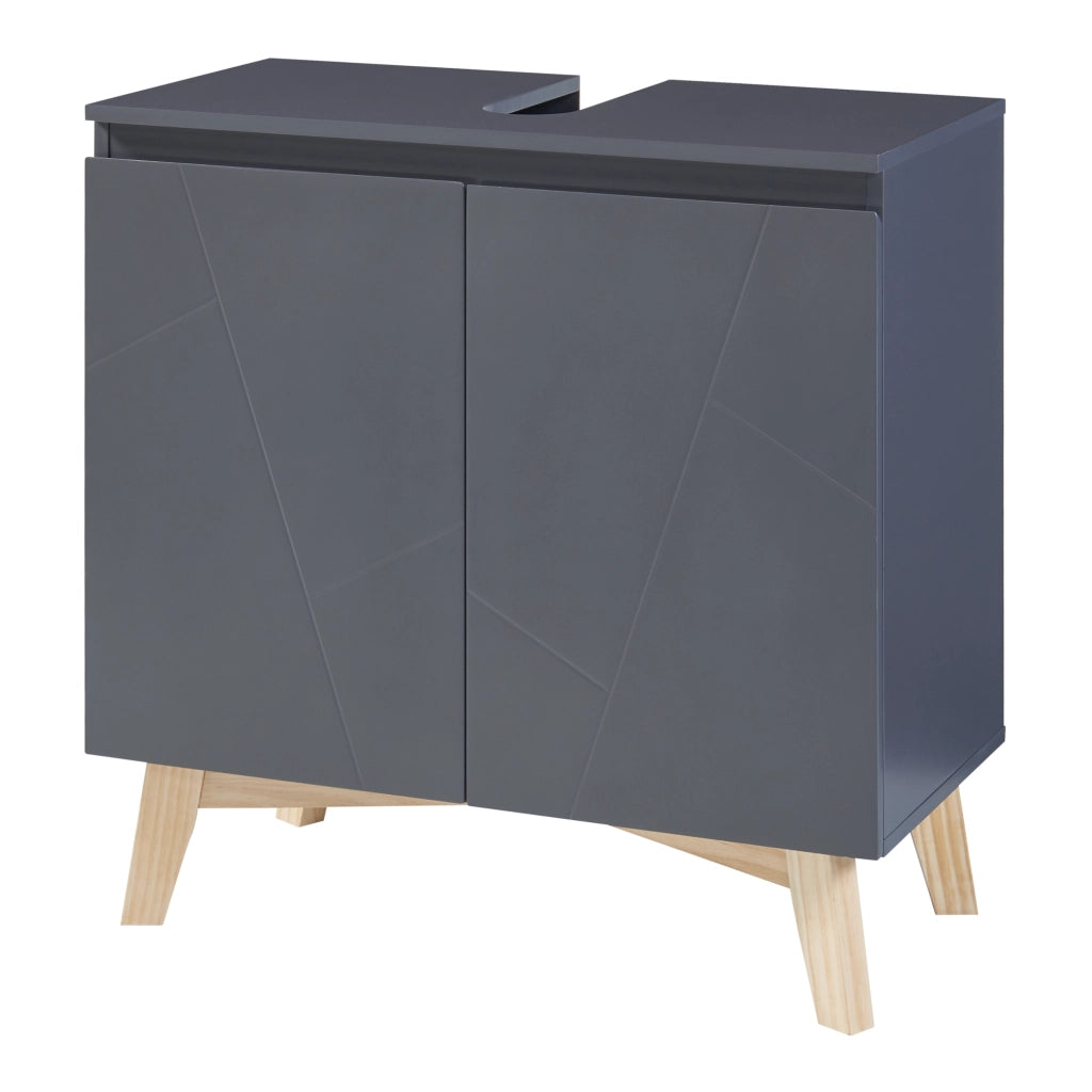Armadio Sottolavabo Overath 60 x 60 x 30 cm Grigio [en.casa]