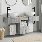 Set di mobili per il bagno 3 pz Sonoma grigio 3405593
