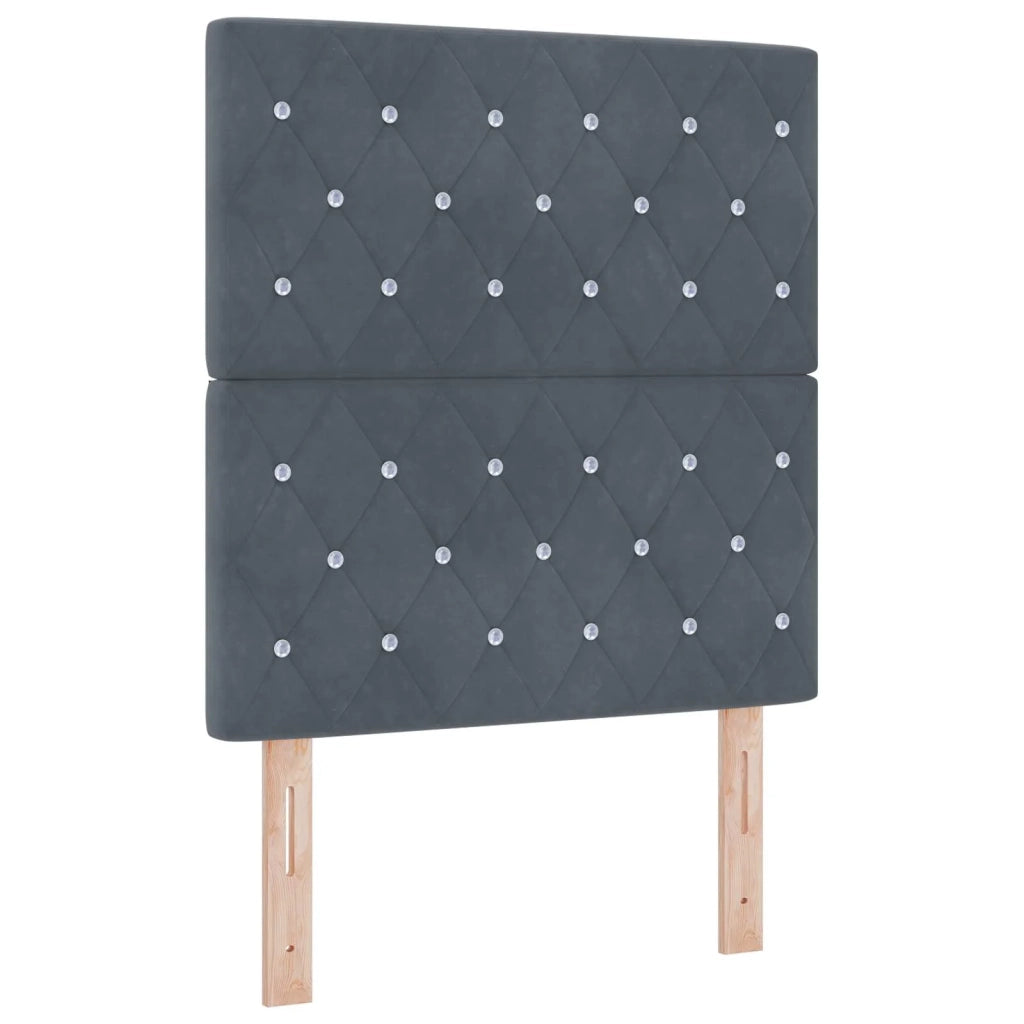 Letto box spring con materasso Grigio Scuro 80 x 200 cm Velluto 3454488