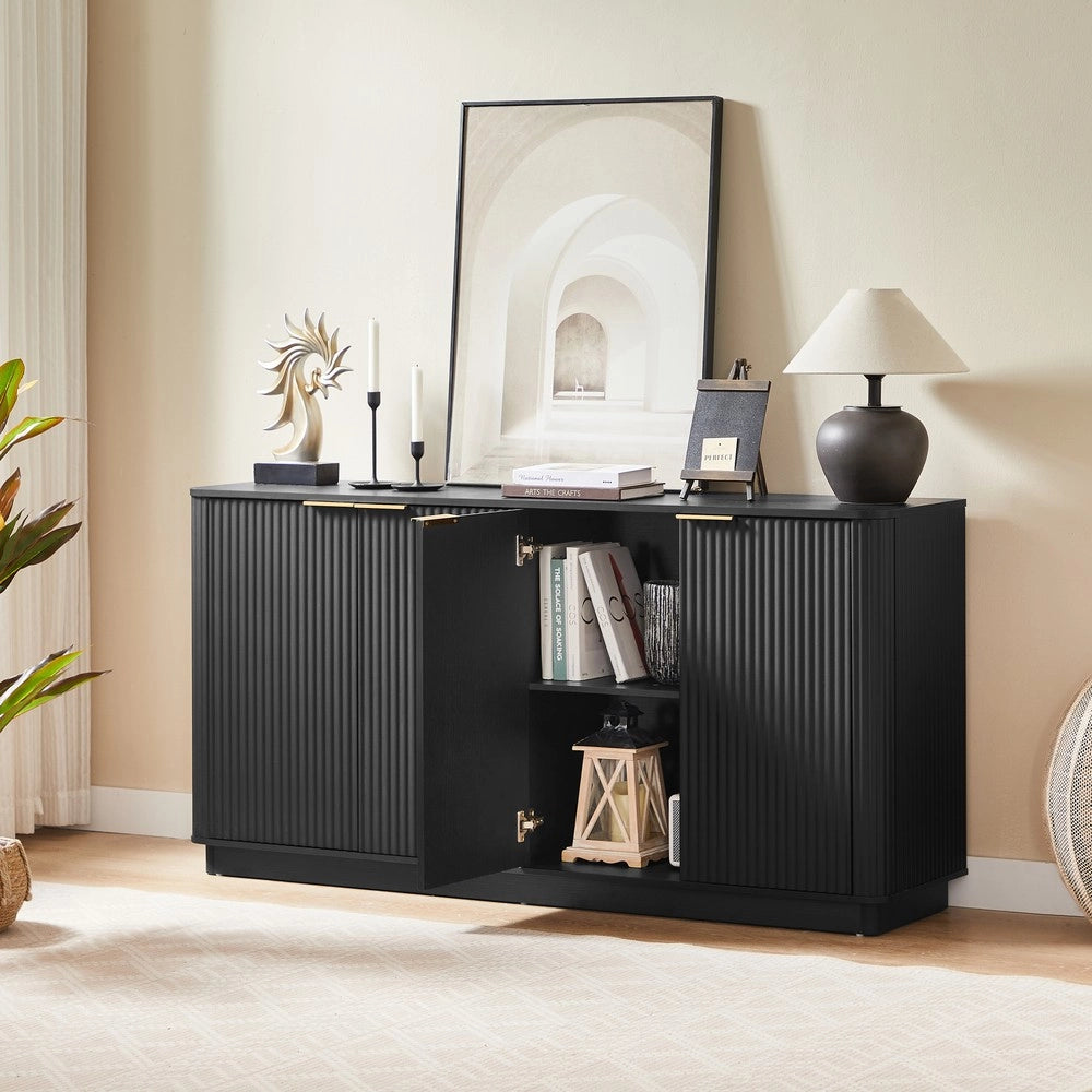 Mobile TV con Credenza ¨C MINIMAL ¨C Nero, Legno, 160x80x40