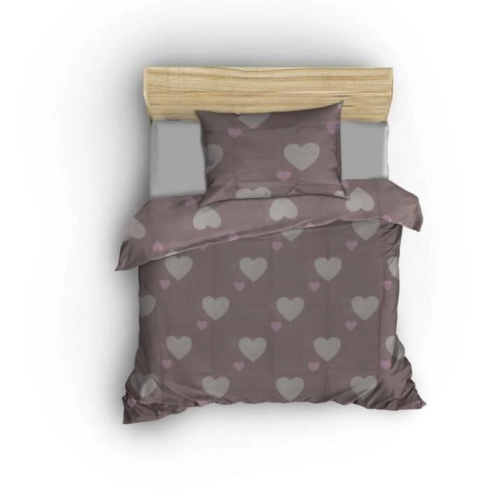 Set letto - 1 copripiumino 220 x 240 cm + 2 federe 60 x 60 cm - 65% cotone, 35% poliestere - Rosa