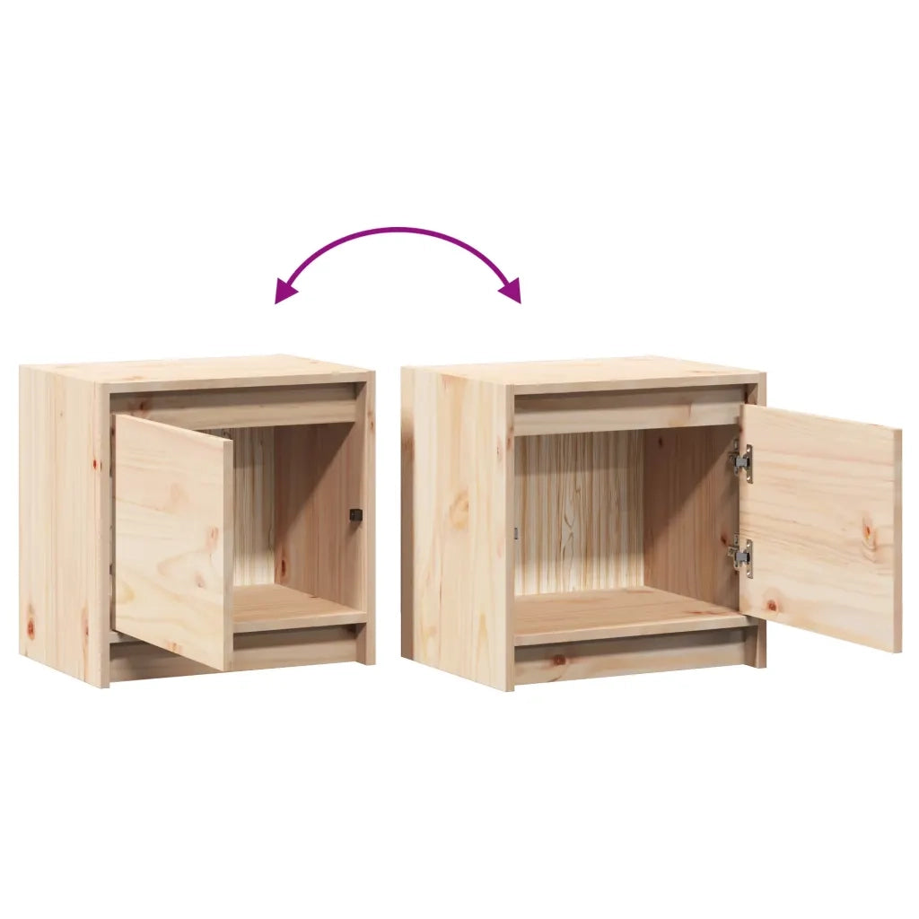 Comodino 40x30,5x40 cm in Legno Massello di Pino cod mxl 30989