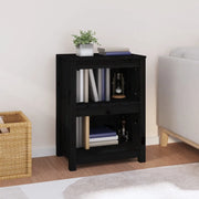 Libreria-Scaffale per Libri-Mobile di Stoccaggio Nera 50x35x68 cm in Legno Massello di Pino
