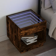 vidaXL Comodino con LED Infinity Rovere Fumo 50x50x50 cm