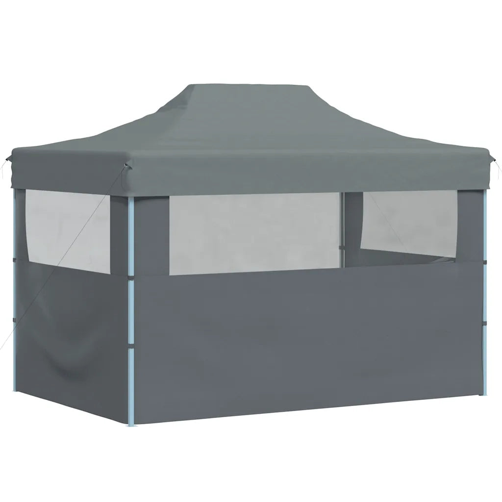 Gazebo Professionale Pieghevole 3 Pareti 3x4m Acciaio Antracite