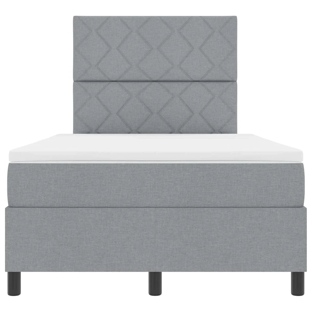 Letto a molle con materasso Grigio chiaro 120 x 190 cm Tessuto 3339448