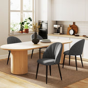 SET DA 4 SEDIE da pranzo 52x54x79 cm Grigio scuro in acciaio al carbonio