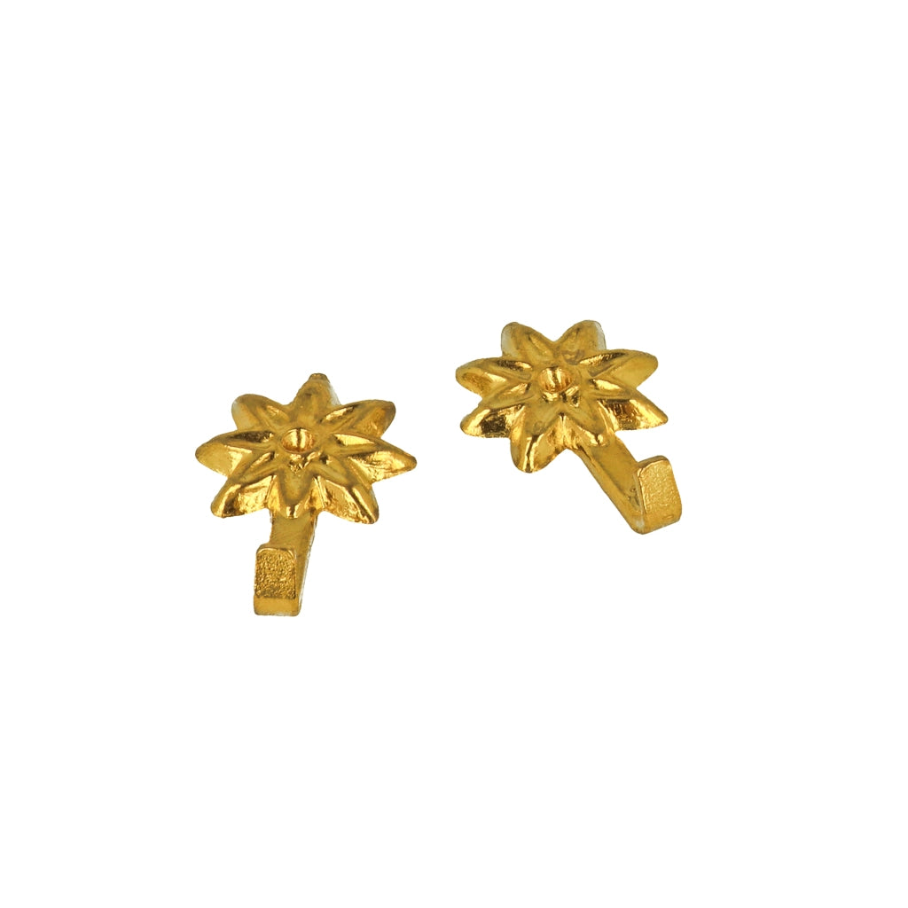 Ganci per quadri modello "Fiore" 23 x 46 mm. finitura ottone lucido 5 pz.