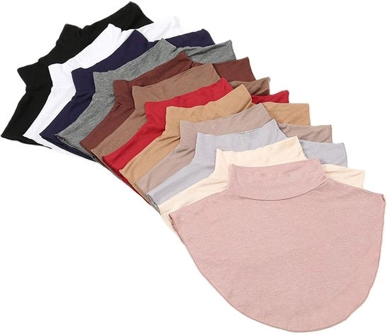 Colore casuale, 6 pezzi di falsi colletti da donna in colore unico con falsi colletti per bluse per primavera e autunno