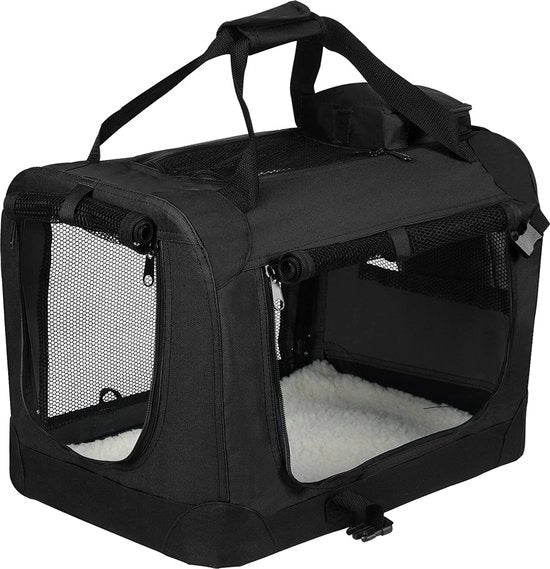 Portaoggetti per animali domestici - Zaino con cuscino per cani - Nero, 70x52x52cm
