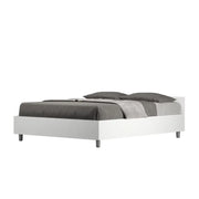 Letto matrimoniale francese con rete 140x200 bianco frassino Nuamo