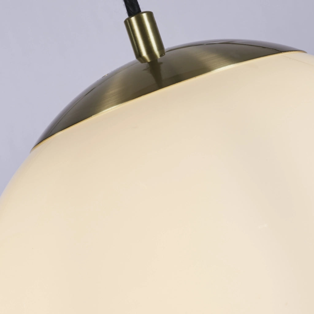 Sospensione Contemporanea Atomo 2 Acciaio Ottone Vetro 1 Luce E27 D33Cm