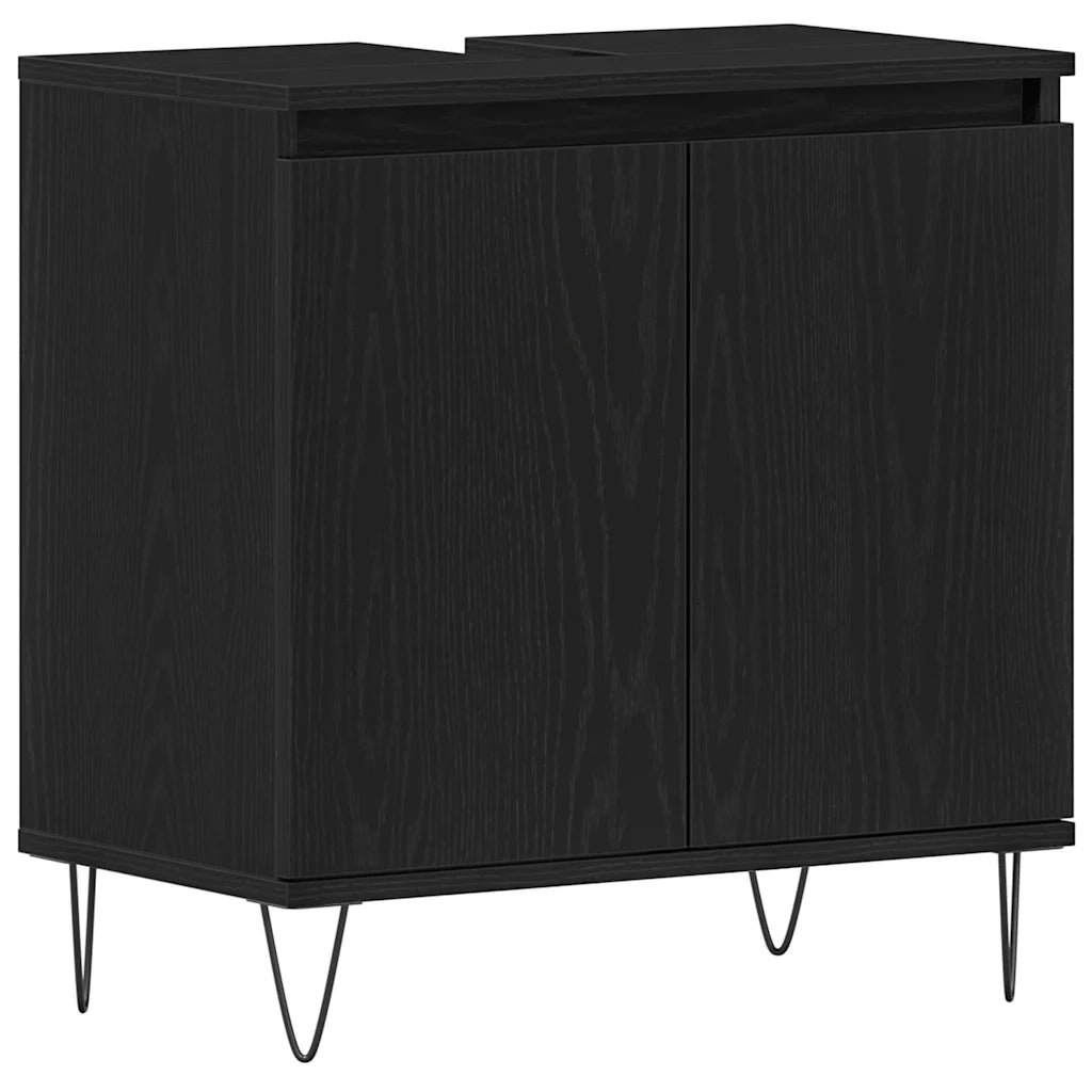 Armadio per Lavabo da Bagno Rovere Nero 58 x 33 x 60 cm 862888