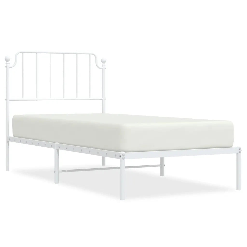 Giroletto con Testiera Metallo Bianco 90x200 cm