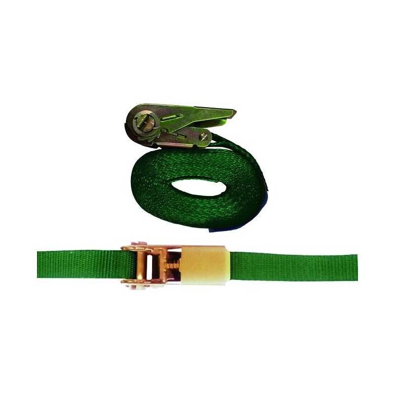 Cinghie Semplici Vigor Verde con Cricchetto 25Mm 5 M