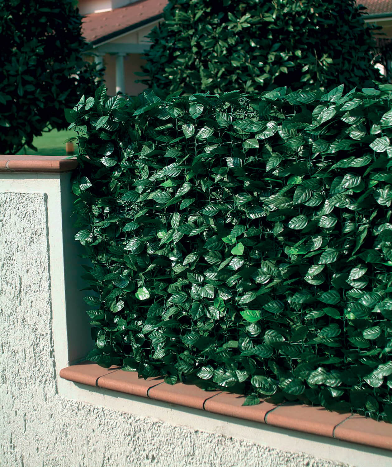 Arella Siepe Sintetica Artificiale 1,5x3m in PVC con Rete Ombreggiante Ranieri Foglie di Lauro