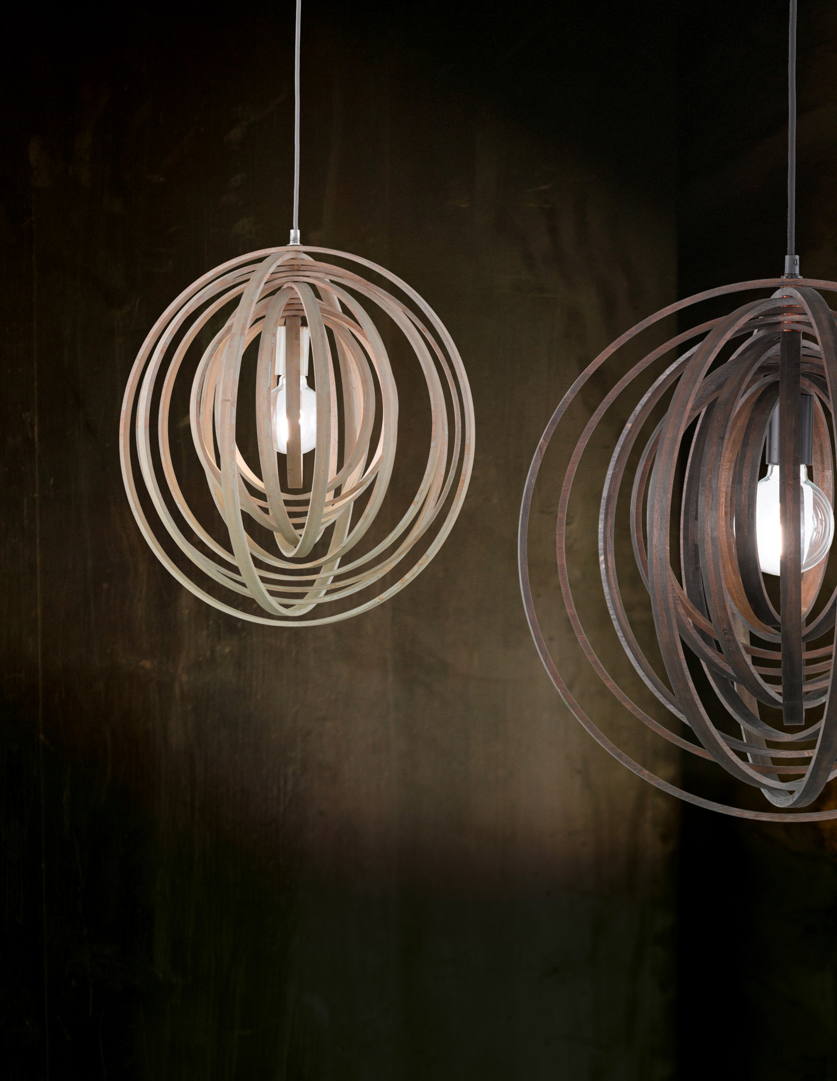 Lampada a Sospensione da Interno  E27 in Legno naturale Colore di Legno