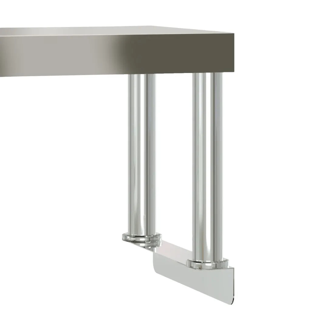 Tavolo Lavoro Cucina con Ripiano 110x55x120 cm Acciaio Inox 3208898