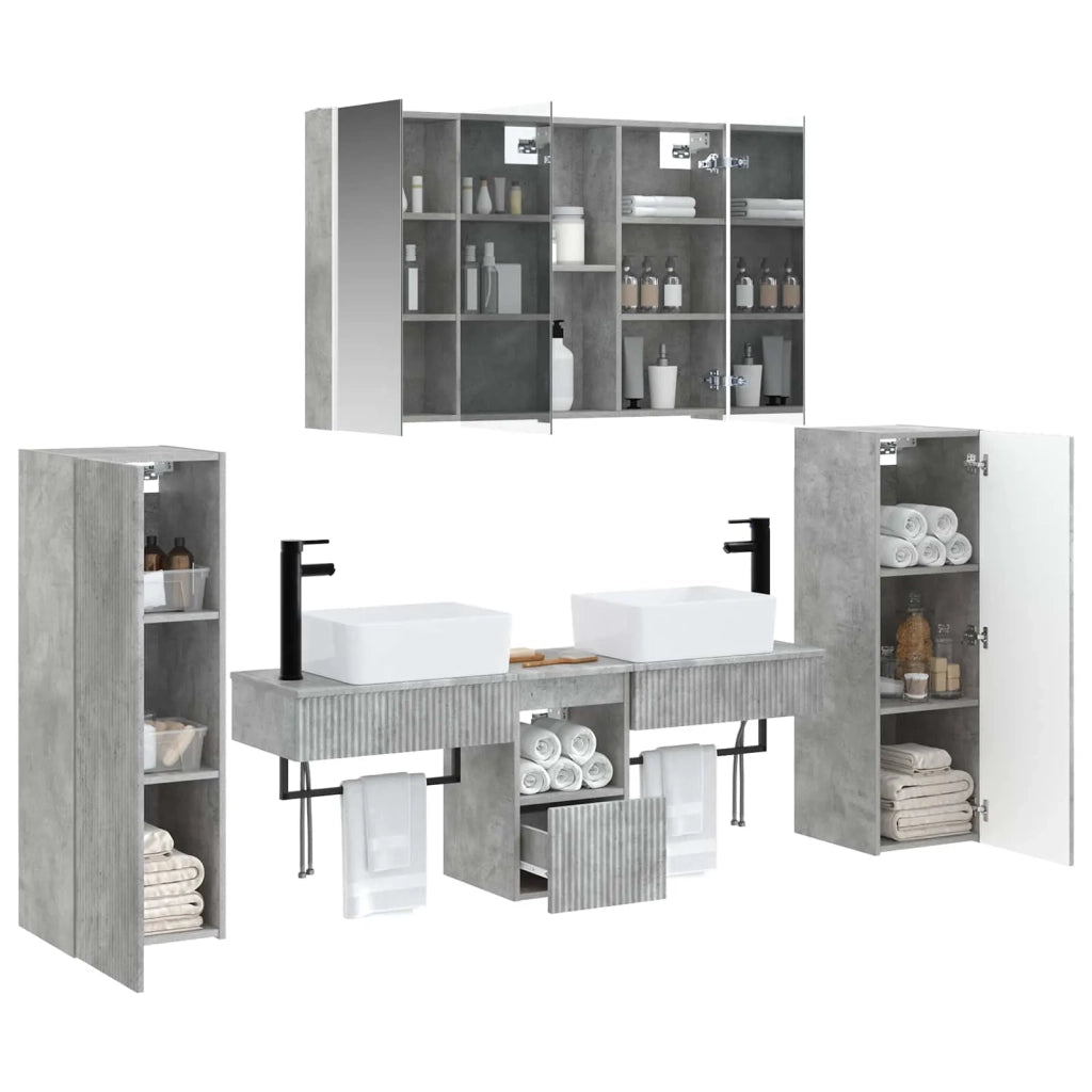 Set di mobili per il bagno 6 pcs Grigio Cemento 3407138