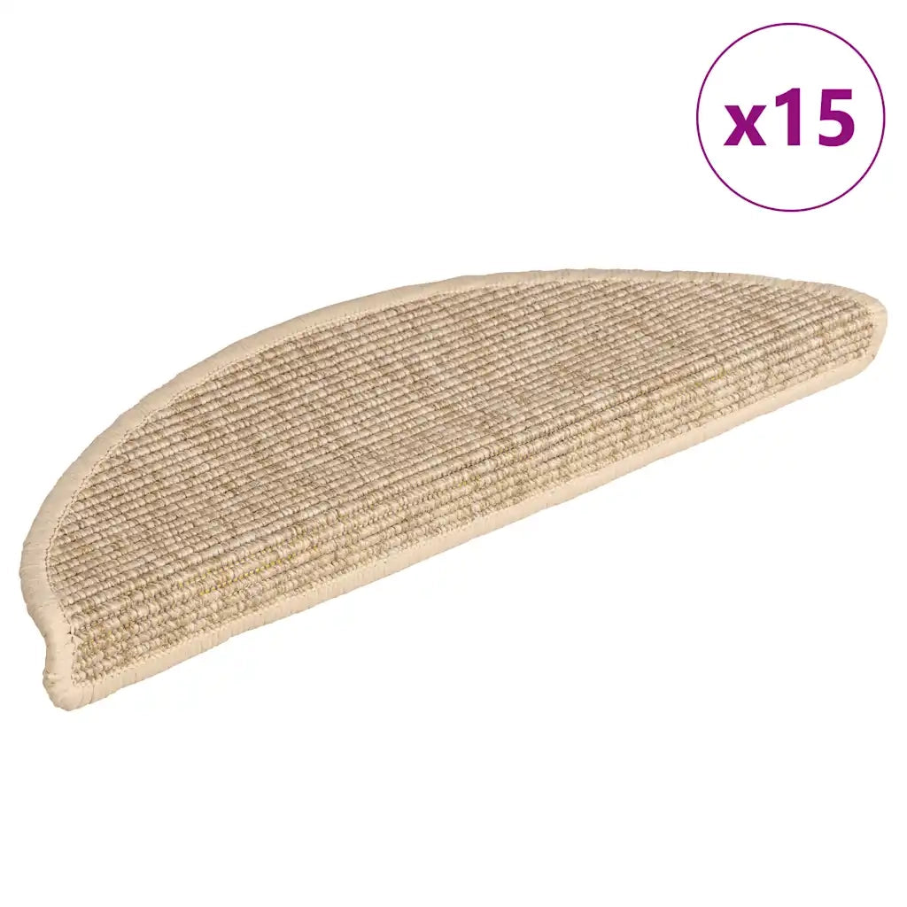 Tappetini per scale 15 pz 56x17x3 cm Beige chiaro Semicircolari 326897