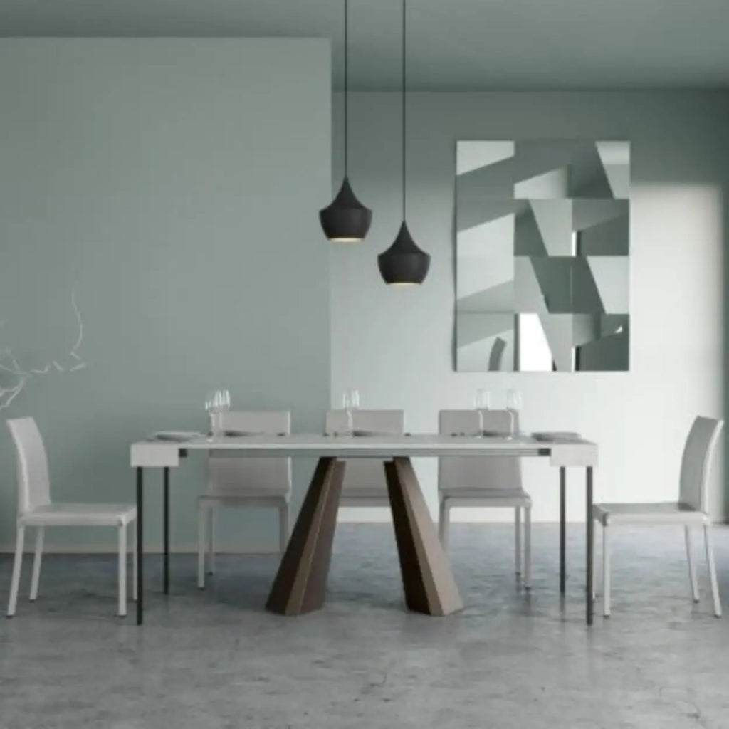 Consolle allungabile 90x40/196 cm Diamante Small bianco frassino telaio orso