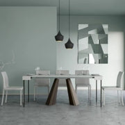 Consolle allungabile 90x40/196 cm Diamante Small bianco frassino telaio orso