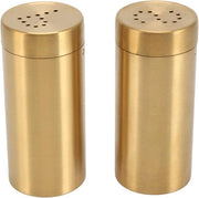 Due Shaker di Sale e Pepe in Acciaio Inossidabile - 2 Pezzi con Apertura a Viti - per Sale, Pepe, Zucchero, Paprika - Shaker di Erbe in Oro Lussuoso