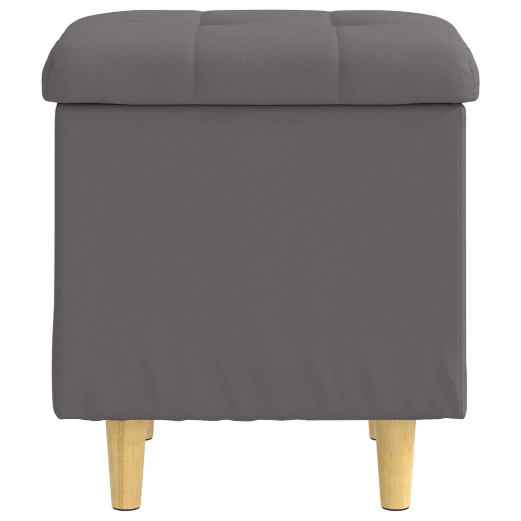 Pouf contenitore Grigio 40 x 40 x 45 cm Pelle sintetica